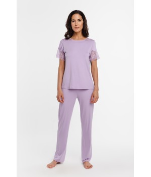 Pijama set mujer negro vista frontal